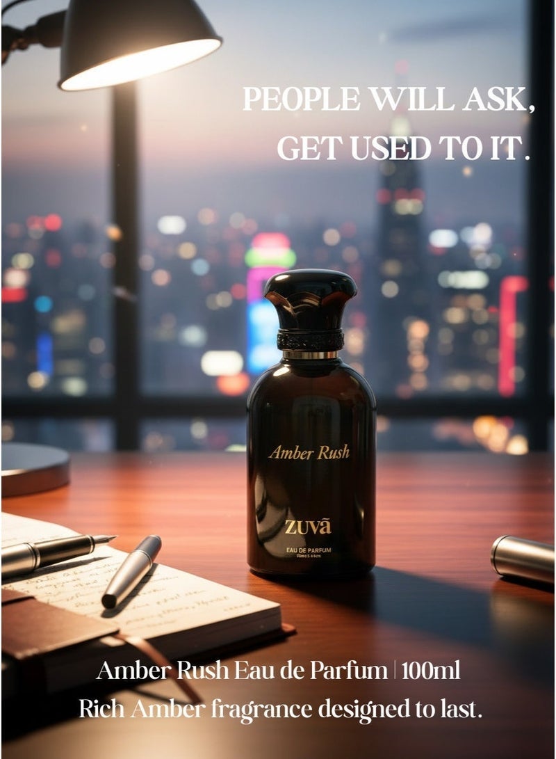 عطور زوفا عطر أمبر راش أو دو بارفان 100 مل - عطر عنبر حار للرجال | عطر شرقي يدوم طويلاً مع الفانيليا والفلفل الوردي - Image 4